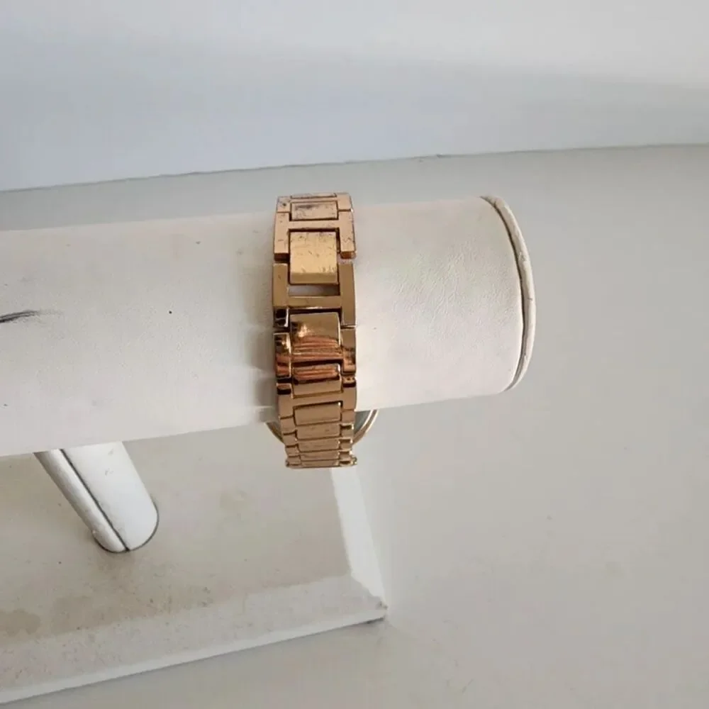 Gold Rose Quartz Analog Crystal Watch *flaw
